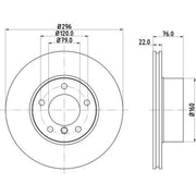 Mintex 2 x Internally Vented Front Brake Discs MDC989