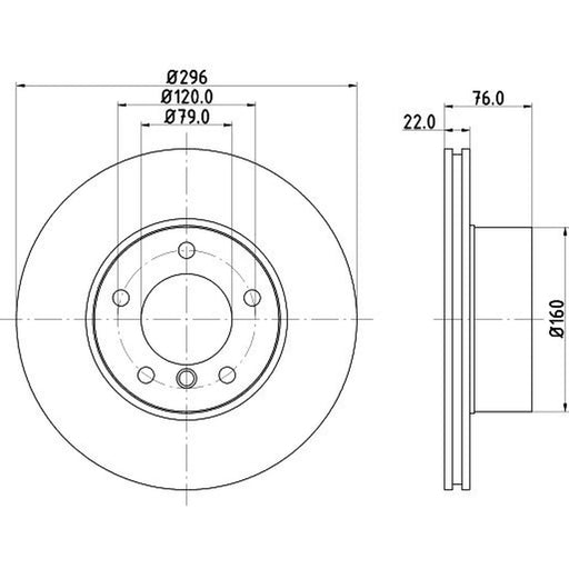 Mintex 2 x Internally Vented Front Brake Discs MDC989