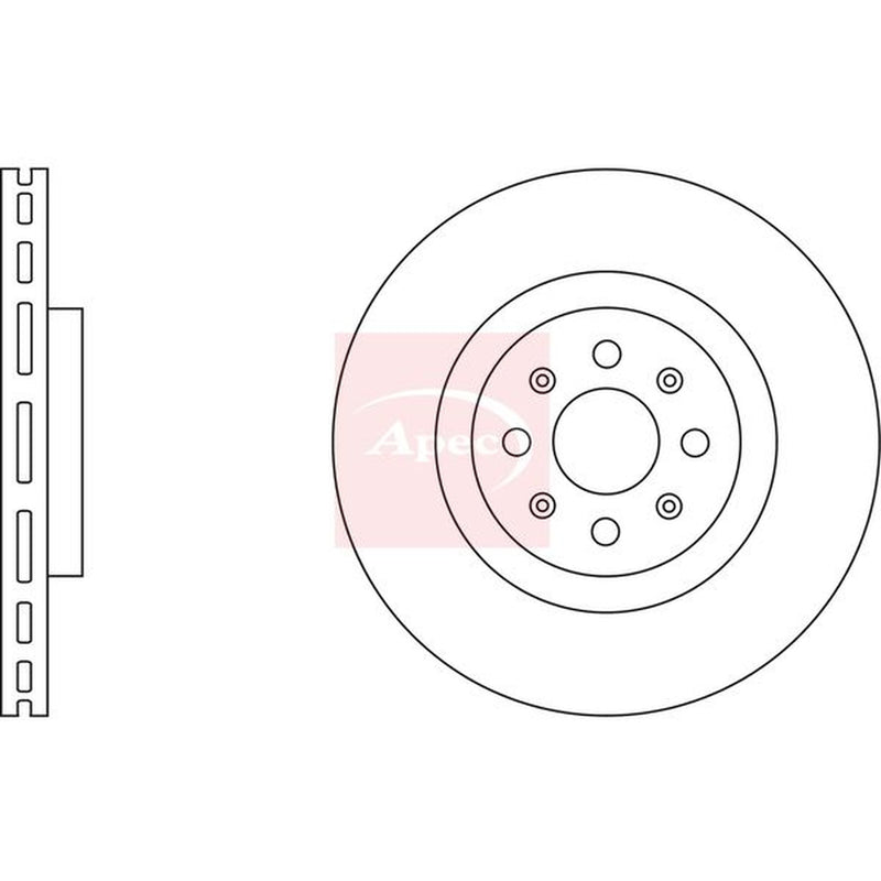 Apec 2 x Vented Front Brake Discs DSK3769