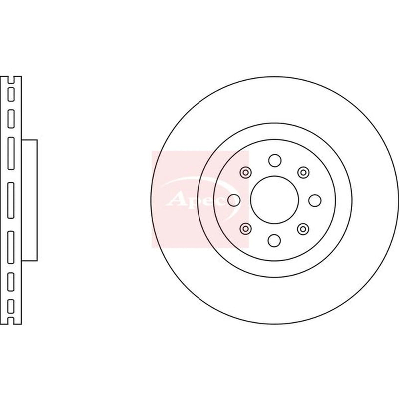 Apec 2 x Vented Front Brake Discs DSK3769