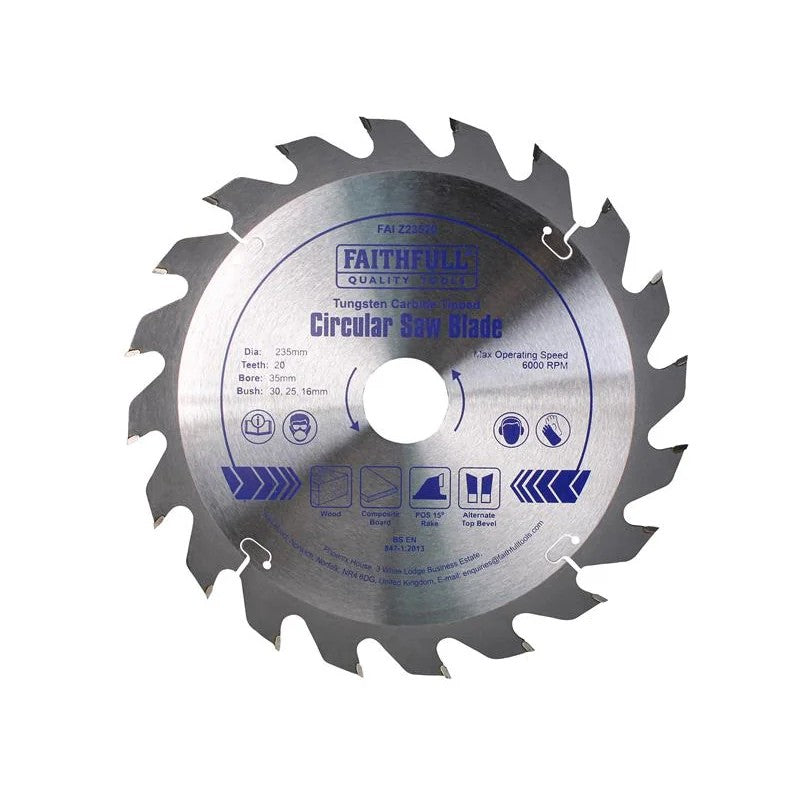 Faithfull TCT Circular Saw Blade 235 x 35mm x 20T POS - FAIZ23520