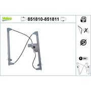 Valeo Electric Window Regulator Lifter Right 851811