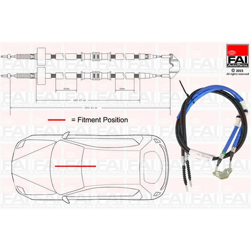 FAI Handbrake Cable Left Rear FBC0086