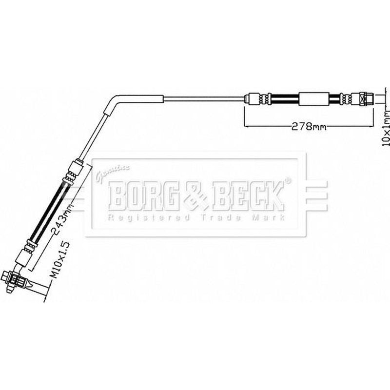 Borg & Beck Brake Hydraulic Hose Line Rear Left BBH8106