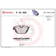Brembo Rear Brake Pad Set P23026