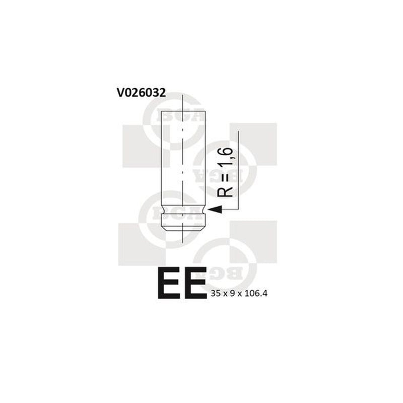 BGA Engine Exhaust Valve 35mm Head V026032