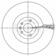 Borg & Beck 2 x Vented Front Brake Discs BBD6210S