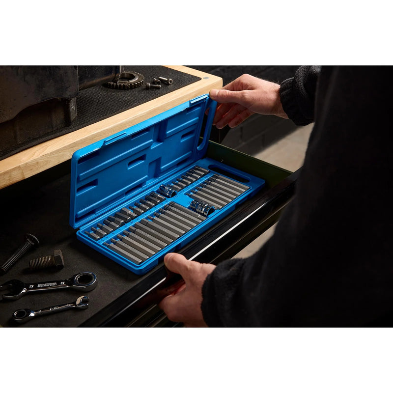 Draper Hex & Spline Mechanics Bit Set 40 Piece 3/8 & 1/2" Sq. Dr.