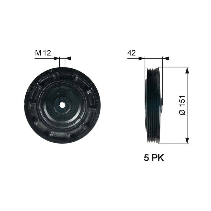 Gates Crank Shaft Belt Pulley TVD1116