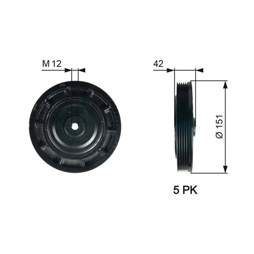 Gates Crank Shaft Belt Pulley TVD1116