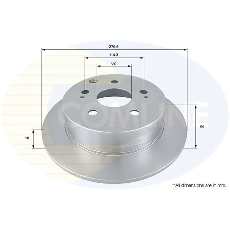 Comline 2 x Solid Rear Brake Discs ADC01168