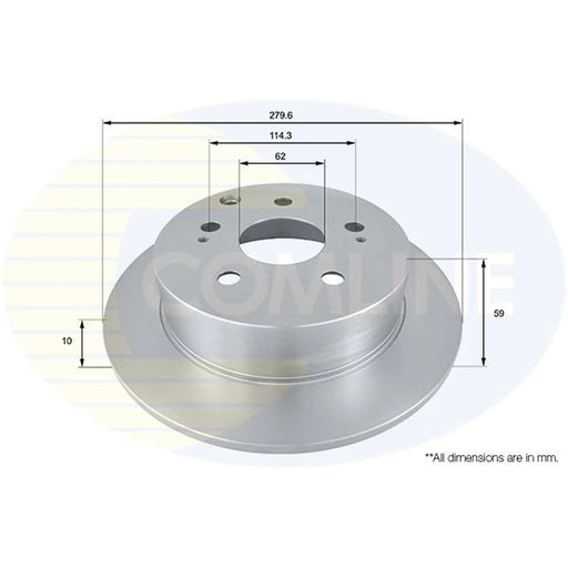 Comline 2 x Solid Rear Brake Discs ADC01168