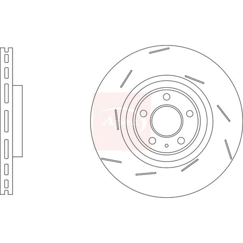 Apec 2 x Slotted/Internally Vented Front Brake Discs DSK3303