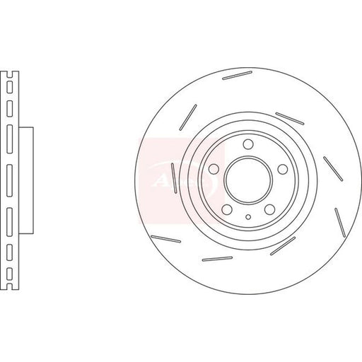 Apec 2 x Slotted/Internally Vented Front Brake Discs DSK3303
