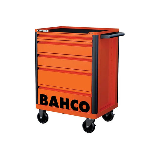 Bahco 1472K5 26in E72 Storage HUB Tool Trolley with 5 Drawers Orange - 1472K5