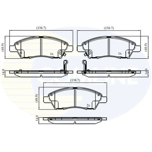 Comline 4 x Front Brake Pad Set CBP32359