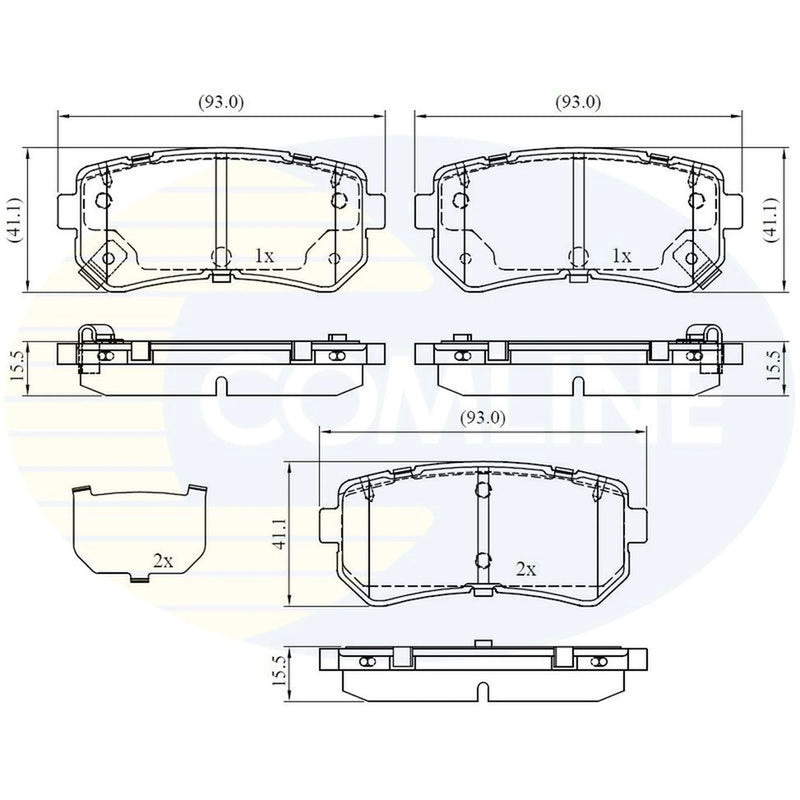 Comline 4 x Rear Brake Pad Set CBP32530