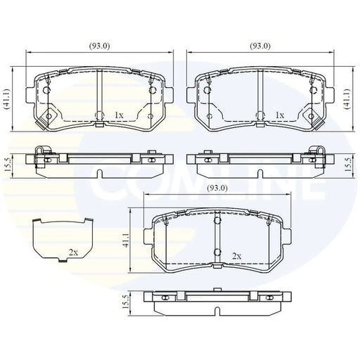 Comline 4 x Rear Brake Pad Set CBP32530
