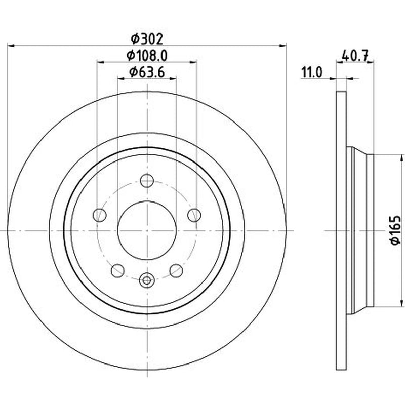 DON 2 x Solid Rear Brake Discs PCD11862