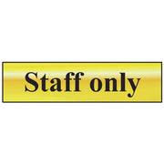 Scan Staff Only - Polished Brass Effect 200 x 50mm - 6013