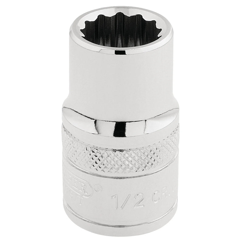 Draper Expert 12 Point Socket, Sq. Dr., Chrome Vanadium Steel