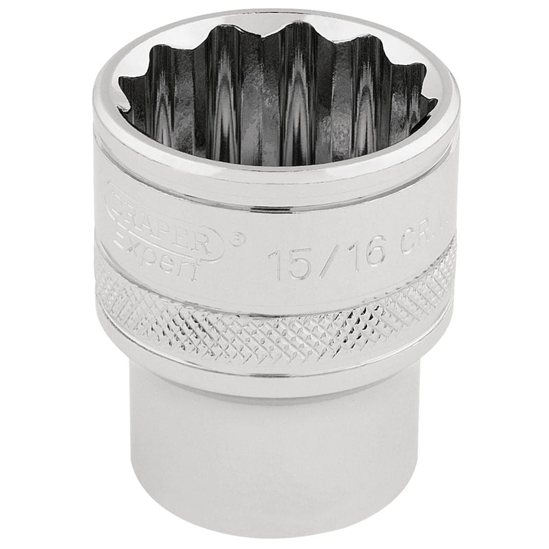 Draper Expert 12 Point Socket 1/2" Sq. Dr. 15/16"