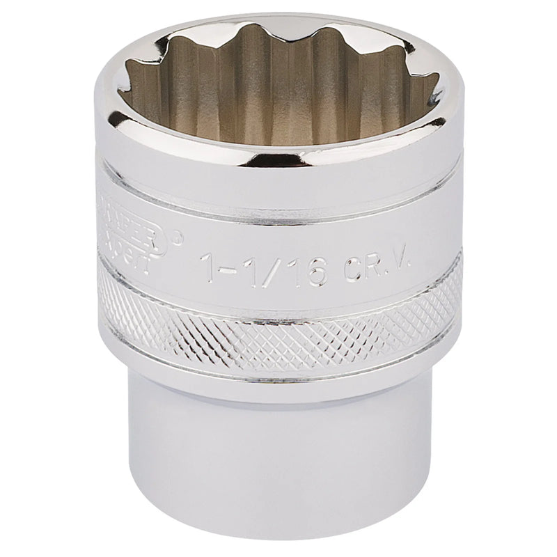 Draper Expert 12 Point Socket 1/2" Sq. Dr. 1 1/16"