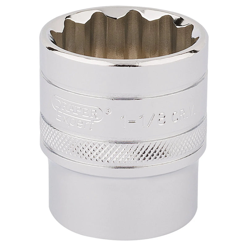 Draper Expert 12 Point Socket 1/2" Sq. Dr. 1 1/8"