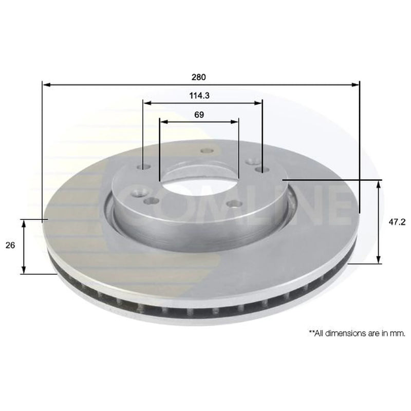 Comline 2 x Front Brake Discs ADC1098V