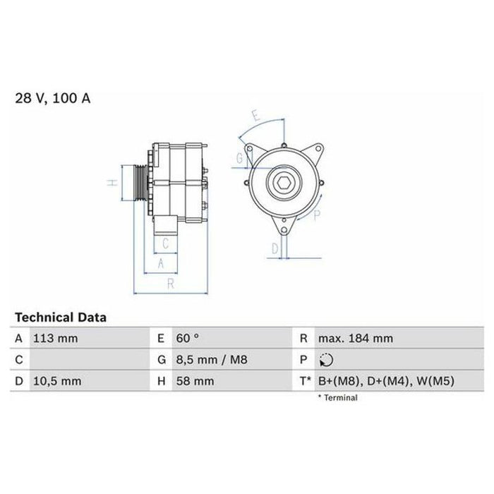 Bosch Reman Alternator (Hgv) 4389 0986043890 Bosch  - Town Parts