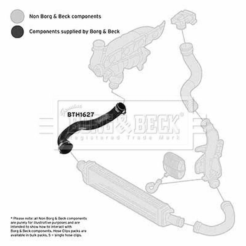 Borg & Beck Intercooler Turbo Charge Air Hose BTH1627
