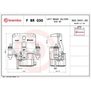 Brembo Brake Caliper Assembly Rear Left FBR030