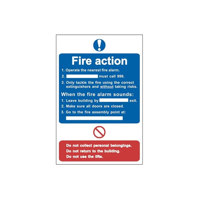 Scan Fire Action Procedure - PVC Sign 200 x 300mm - 0165