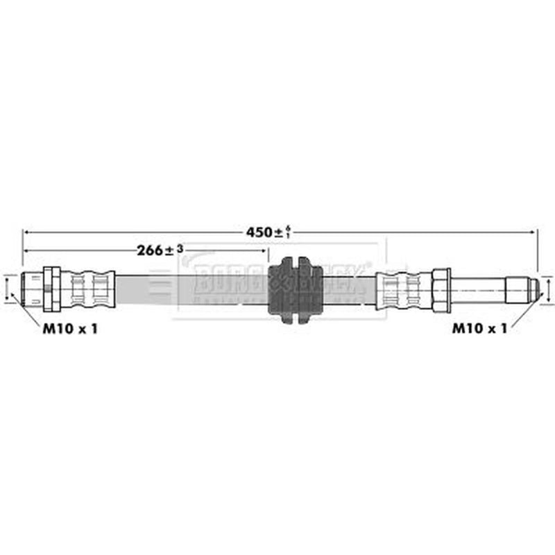 Borg & Beck Brake Hydraulic Hose Line Front Left BBH6762