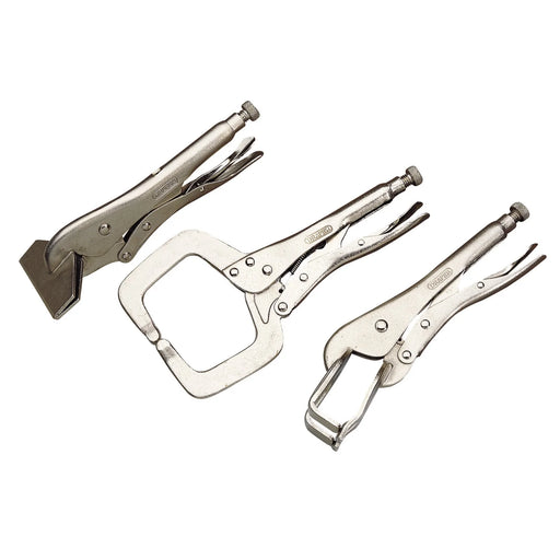 Draper Self Grip Clamp Kit 3 Piece - Nickel Plated Steel