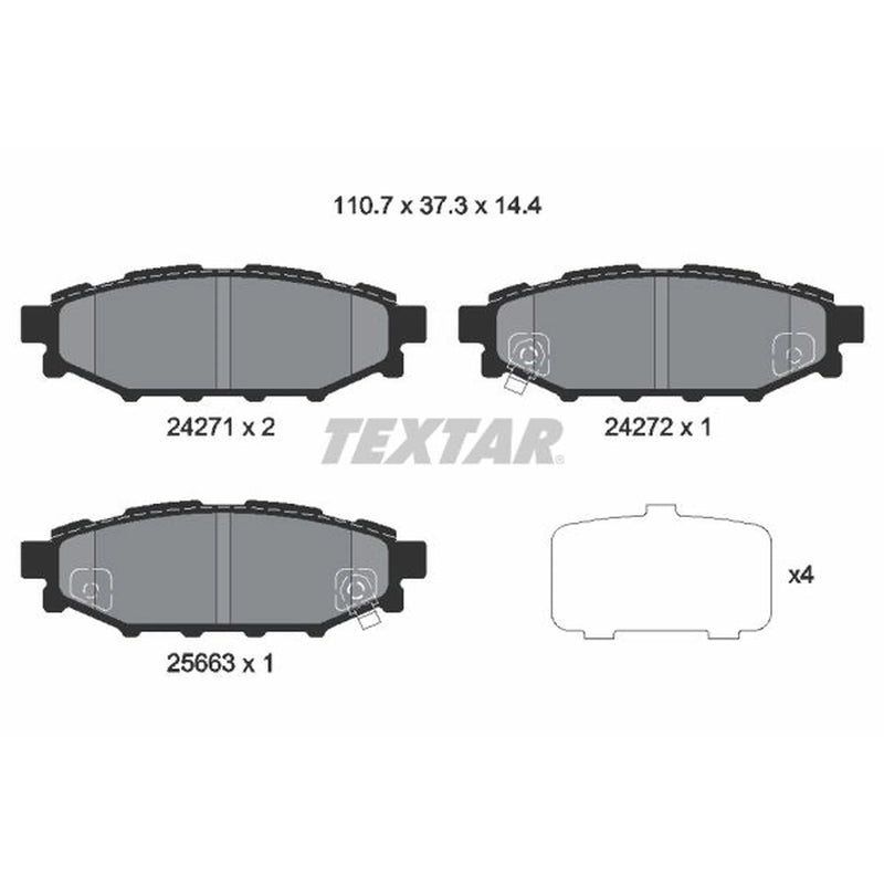 Textar Rear Brake Pad Set 2427101