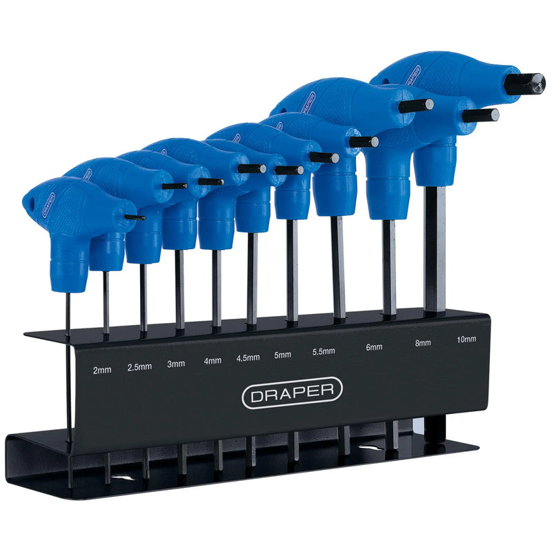 Draper T-Handle Hex Key Set 10 Piece Chrome Vanadium Steel