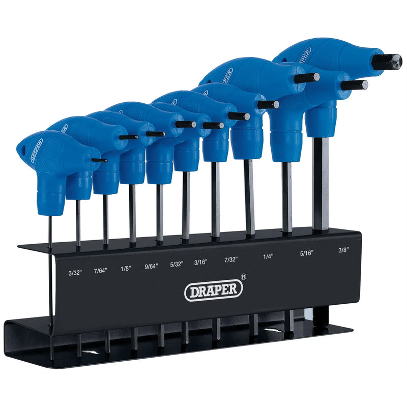 Draper T-Handle Hex Key Set 10 Piece Chrome Vanadium Steel