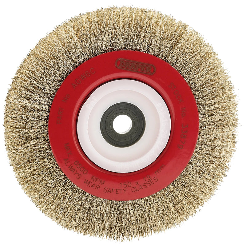 Draper Crimped Steel Wire Wheel 150mm for Bench Grinders