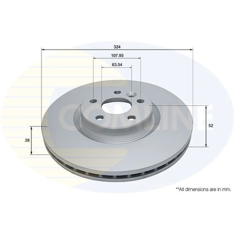 Comline 2 x Internally Vented Front Brake Discs ADC5057V