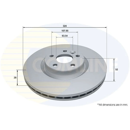 Comline 2 x Internally Vented Front Brake Discs ADC5057V