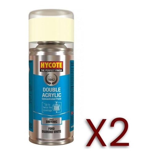 2x Hycote Aerosol Paint for Ford Diamond White 150ml Hycote  - Town Parts