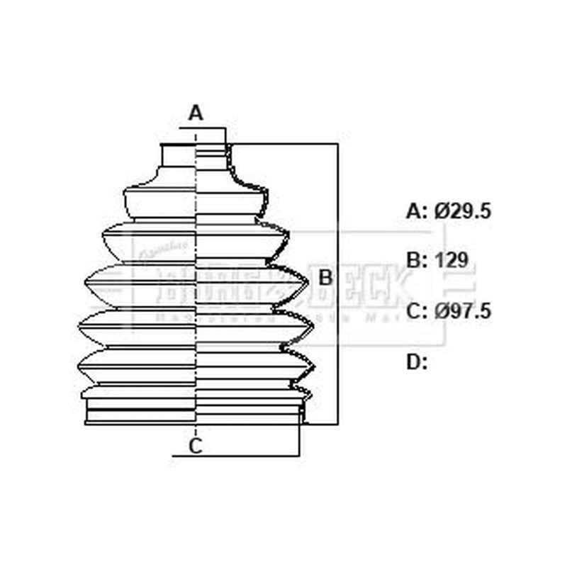 Borg & Beck Drive Shaft Bellow Kit Front Left Thermop BCB6427