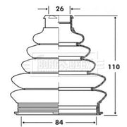 Borg & Beck Drive Shaft Bellow Kit Front Left Thermoplast BCB6071