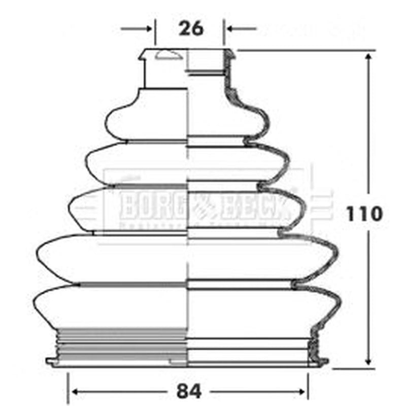 Borg & Beck Drive Shaft Bellow Kit Front Left Thermoplast BCB6071