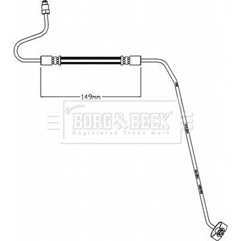 Borg & Beck Brake Hydraulic Hose Line Rear BBH8445