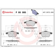 Brembo 4 x Front Brake Pad Set P85085