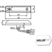 Hella Side Marker Light Wide High 2PS 357 010-101