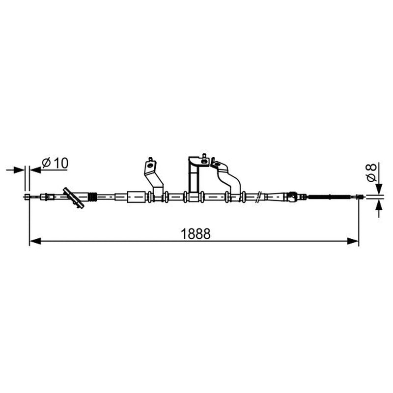 Bosch Handbrake Cable Right Rear 1 987 482 532