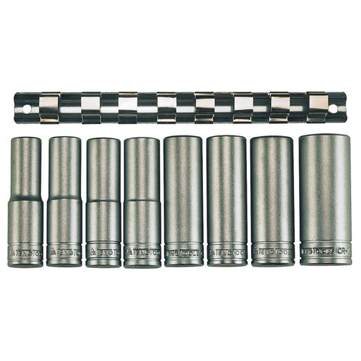 Teng Tools 1/2" Deep Socket Clip Rail Set 8 Pieces